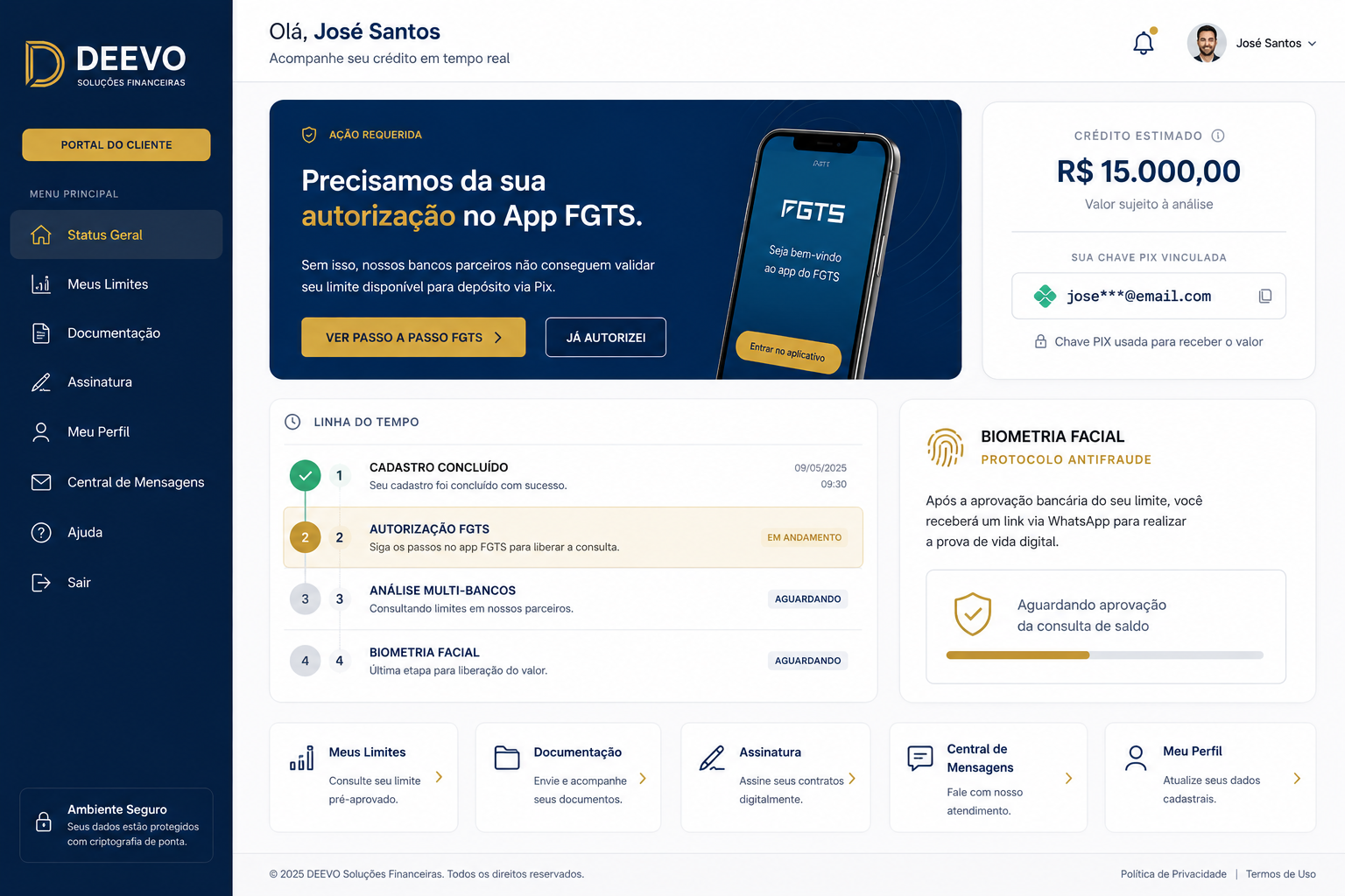 Prévia da nova Área do Cliente DEEVO